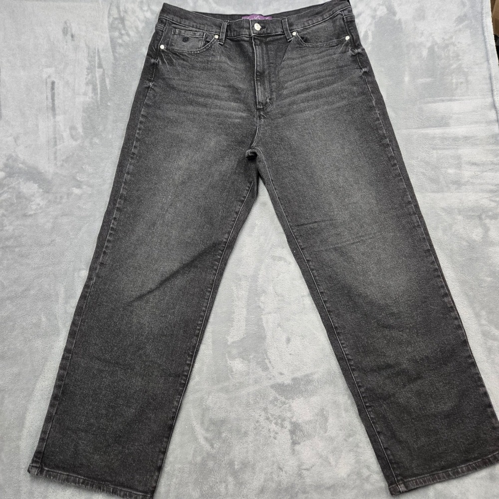 Gloria Vanderbilt Womens Size 14 Straight Leg Jeans Charcoal Gray High Rise
